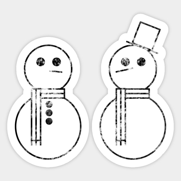 Snowmen Chillin' Sticker by NoirPineapple